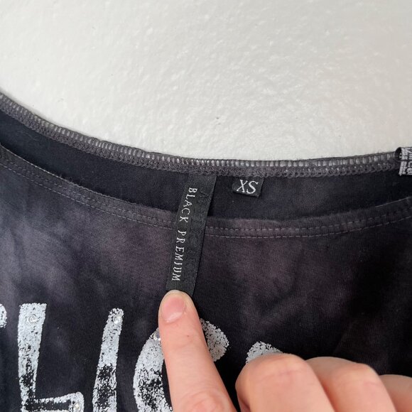 Affliction Black Premium Grunge Free Love Black Tie-Dye Tunic T-Shirt Dress XS - Picture 7 of 8